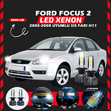 Ford Focus 2 2005-2008 Sis Farı Uyumlu Şimşek Etkili Led Xenon Pro Series H11