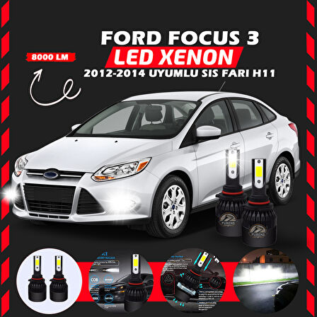 Ford Focus 3 2012-2014 Sis Farı Uyumlu Şimşek Etkili Led Xenon Light Series H11