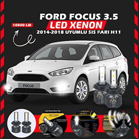 Ford Focus 3.5 2014-2018 Sis Farı Uyumlu Şimşek Etkili Led Xenon Premium Series H11