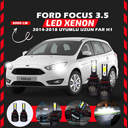 Ford Focus 3.5 2014-2018 Uzun Far Uyumlu Şimşek Etkili Led Xenon Light Series H1