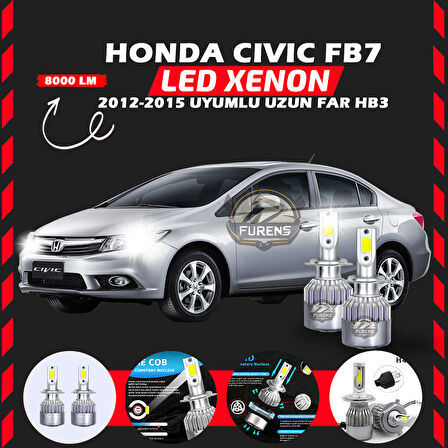 Honda Civic FB7 2012-2015 Uzun Far Uyumlu Şimşek Etkili Led Xenon Performance Series HB3