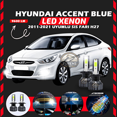 Hyundai Accent Blue 2011-2021 Sis Farı Uyumlu Şimşek Etkili Led Xenon Pro Series H27