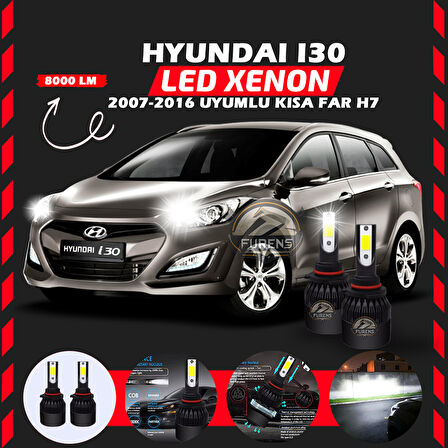 Hyundai İ30 2007-2016 Kısa Far Uyumlu Şimşek Etkili Led Xenon Light Series H7