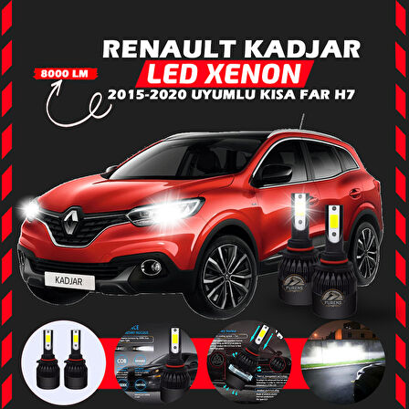 Renault Kadjar 2015-2020 Kısa Far Uyumlu Şimşek Etkili Led Xenon Light Series H7