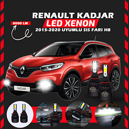Renault Kadjar 2015-2020 Sis Farı Uyumlu Şimşek Etkili Led Xenon Light Series H8