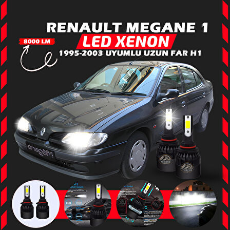 Renault Megane 1 1995-2003 Uzun Far Uyumlu Şimşek Etkili Led Xenon Light Series H1