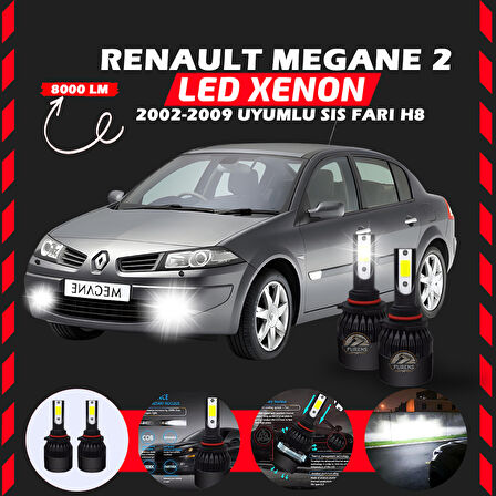 Renault Megane 2 2002-2009 Sis Farı Uyumlu Şimşek Etkili Led Xenon Light Series H8