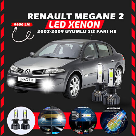 Renault Megane 2 2002-2009 Sis Farı Uyumlu Şimşek Etkili Led Xenon Pro Series H8