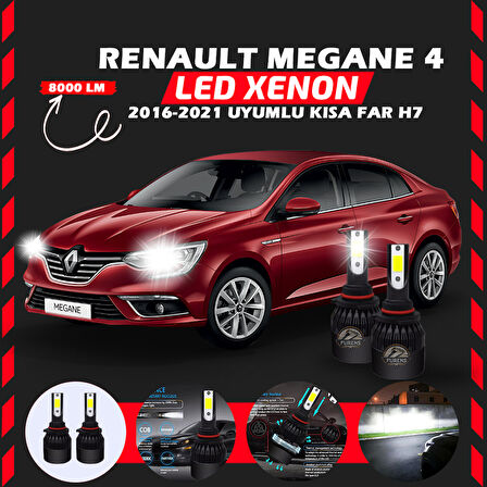 Renault Megane 4 2016-2021 Kısa Far Uyumlu Şimşek Etkili Led Xenon Light Series H7