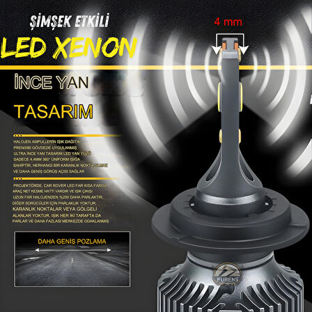 Renault Megane 4 2016-2021 Uzun Far Uyumlu Şimşek Etkili Led Xenon Premium Series H7