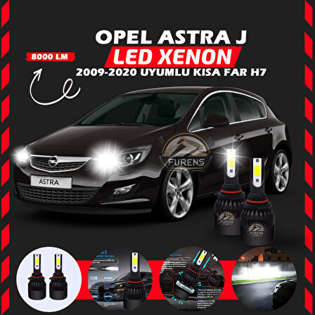 Opel Astra J 2009-2020 Kısa Far Uyumlu Şimşek Etkili Led Xenon Light Series H7