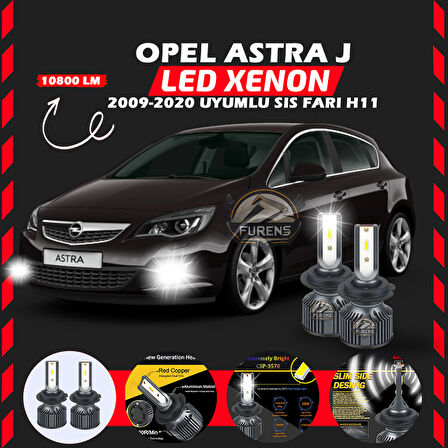 Opel Astra J 2009-2020 Sis Farı Uyumlu Şimşek Etkili Led Xenon Premium Series H11