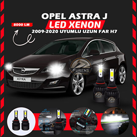 Opel Astra J 2009-2020 Uzun Far Uyumlu Şimşek Etkili Led Xenon Light Series H7