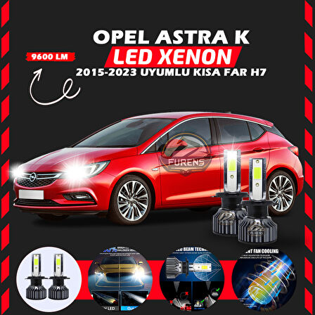 Opel Astra K 2015-2023 Kısa Far Uyumlu Şimşek Etkili Led Xenon Pro Series H7