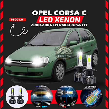 Opel Corsa C 2000-2006 Kısa Far Uyumlu Şimşek Etkili Led Xenon Pro Series H7