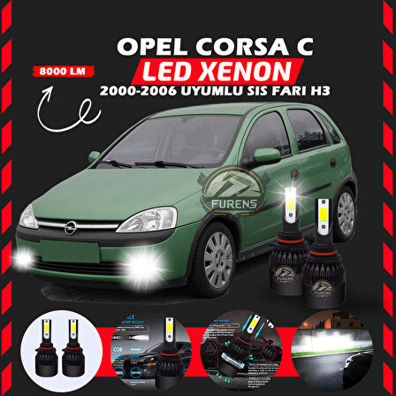 Opel Corsa C 2000-2006 Sis Farı Uyumlu Şimşek Etkili Led Xenon Light Series H3