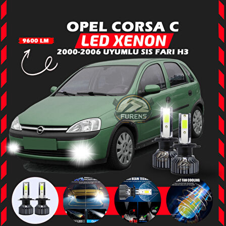 Opel Corsa C 2000-2006 Sis Farı Uyumlu Şimşek Etkili Led Xenon Pro Series H3