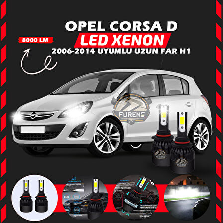 Opel Corsa D 2006-2014 Uzun Far Uyumlu Şimşek Etkili Led Xenon Light Series H1
