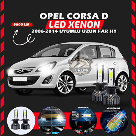 Opel Corsa D 2006-2014 Uzun Far Uyumlu Şimşek Etkili Led Xenon Pro Series H1