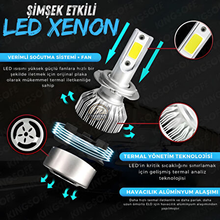 Peugeot 307 Makyajsız Kasa Uzun Far Uyumlu Şimşek Etkili Led Xenon Performance Series H1