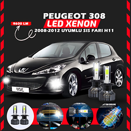 Peugeot 308 2008-2012 Sis Farı Uyumlu Şimşek Etkili Led Xenon Pro Series H1