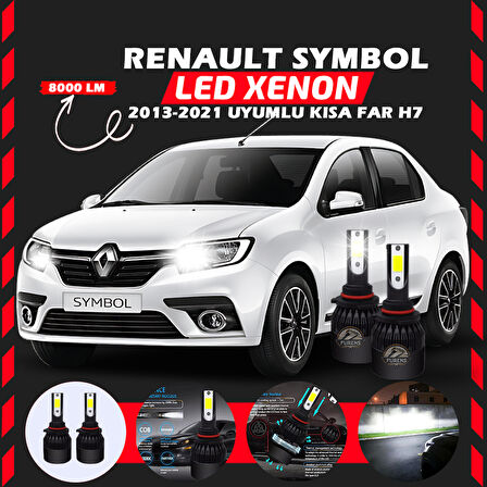 Renault Symbol 2013-2021 Kısa Far Uyumlu Şimşek Etkili Led Xenon Light Series H7