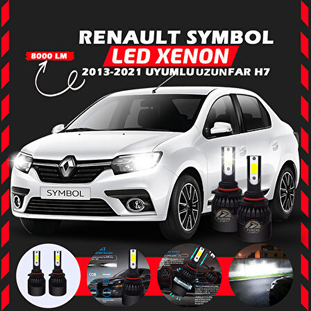 Renault Symbol 2013-2021 Uzun Far Uyumlu Şimşek Etkili Led Xenon Light Series H7