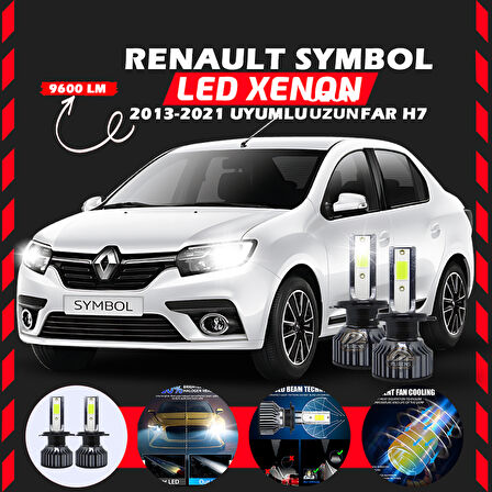 Renault Symbol 2013-2021 Uzun Far Uyumlu Şimşek Etkili Led Xenon Pro Series H7