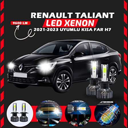 Renault Taliant 2021-2023 Kısa Far Uyumlu Şimşek Etkili Led Xenon Pro Series H7