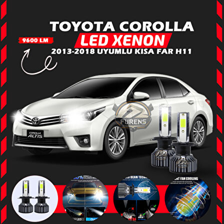 Toyota Corolla 2013-2018 Kısa Far Uyumlu Şimşek Etkili Led Xenon Pro Series H11