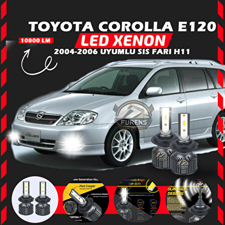 Toyota Corolla E120 2004-2006 Sis Farı Uyumlu Şimşek Etkili Led Xenon Premium Series H11