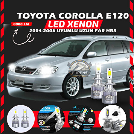 Toyota Corolla E120 2004-2006 Uzun Far Uyumlu Şimşek Etkili Led Xenon Performance Series HB3