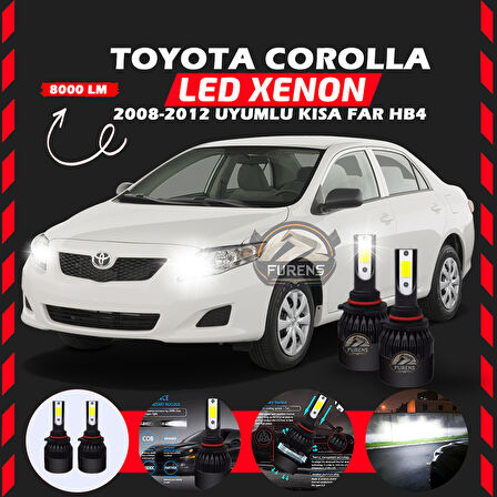 Toyota Corolla 2008-2012 Kısa Far Uyumlu Şimşek Etkili Led Xenon Light Series HB4