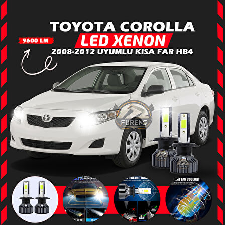 Toyota Corolla 2008-2012 Kısa Far Uyumlu Şimşek Etkili Led Xenon Pro Series HB4