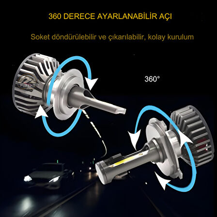 Toyota Corolla Efsane Kasa Uzun Kısa Far Uyumlu Şimşek Etkili Led Xenon Pro Series H4
