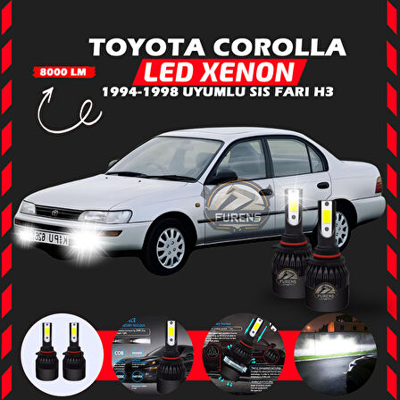 Toyota Corolla Efsane Kasa Sis Farı Uyumlu Şimşek Etkili Led Xenon Light Series H3