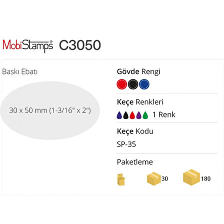 Oval Mobistamps 3050 kaşe