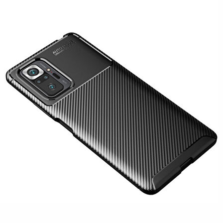 Smcase Xiaomi Redmi Note Note 10 Pro Max Kılıf Negro Karbon Silikon