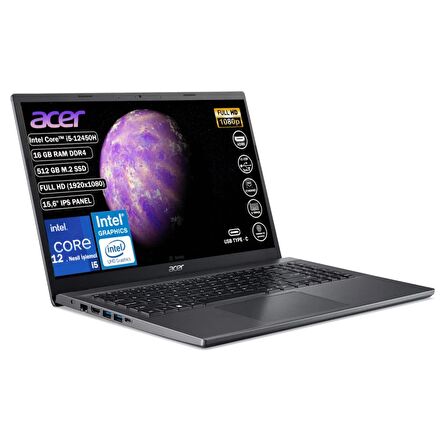 Acer Aspire i5-12450H 16GB 512GB SSD FDOS 15.6" IPS (1920x1080) Taşınabilir Bilgisayar NX.KN4EY.002