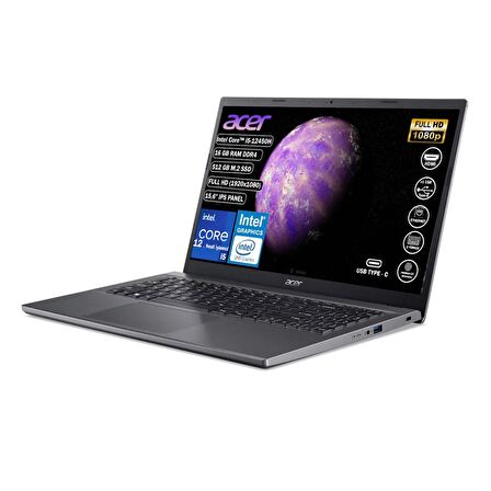 Acer Aspire i5-12450H 16GB 512GB SSD FDOS 15.6" IPS (1920x1080) Taşınabilir Bilgisayar NX.KN4EY.002