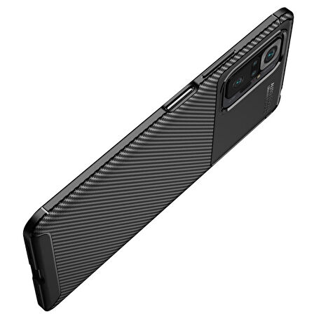 Smcase Xiaomi Redmi Note 10 Pro Max Kılıf Negro Karbon Silikon  Nano Ekran Koruyucu