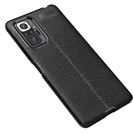 Smcase Xiaomi Redmi Note 10 Pro Max Kılıf Deri Dokulu Silikon