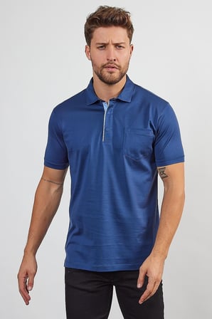 Erkek Basic Cepli Çıtçıtlı Dar Kahverengi Polo Yaka Tişört