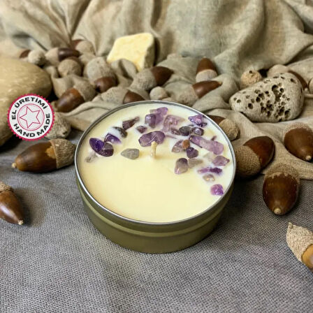 Uretti - Mine 3758 - El Yapımı Vegan Lavanta Kokulu Soya Mum
