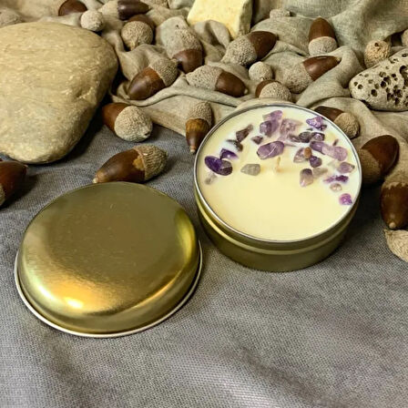 Uretti - Mine 3758 - El Yapımı Vegan Lavanta Kokulu Soya Mum