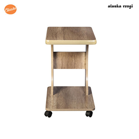 Tekerlekli Mdf C Yan Sehpa %100 Mdf Koltuk Yanı sehpa C Sehpa