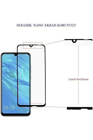 Huawei P Smart 2019 Kırılmaz Cam Tam Kaplayan Ekran Koruyucu - Siyah - Extra İnce