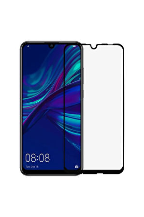 Huawei P Smart 2019 Kırılmaz Cam Tam Kaplayan Ekran Koruyucu - Siyah - Extra İnce
