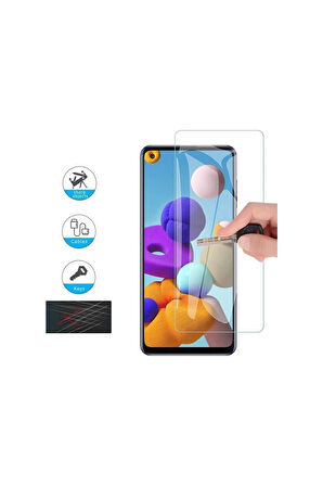 Samsung Galaxy A21s Kırılmaz Cam Nano Ekran Koruyucu Extra Darbe Emici