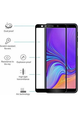 Telbor Samsung Galaxy A7 2018 Tam Kaplayan Ekran Koruyucu Cam